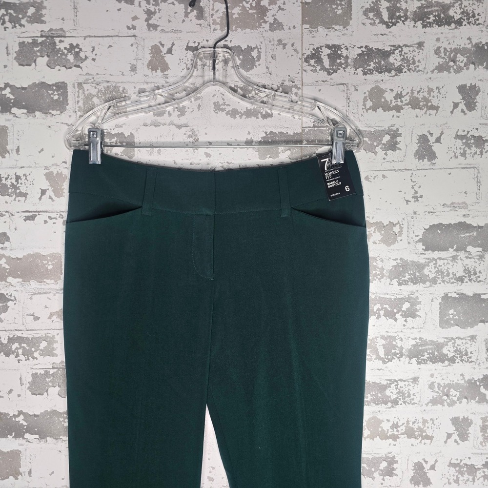 New York &‎ Company 7th Ave Barely Bootcut Dress Pants Green Modern Fit Sz 6 NWT - Picture 2 of 7